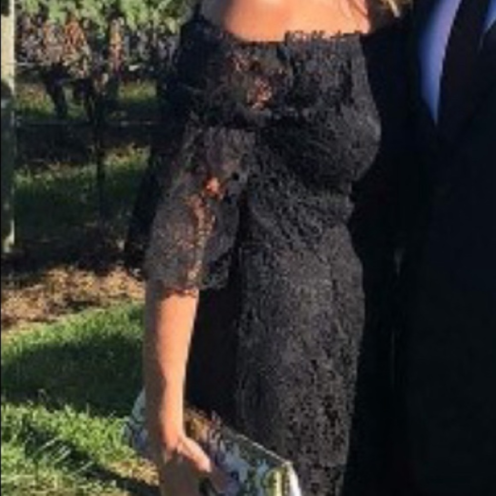 Crochet black dress